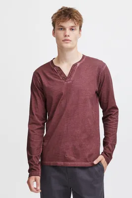 Produktbild von SOLID SDTinox Herren Longsleeve Langarmshirt Shirt mit V-Ausschnitt 100% Baumwolle Regular fit