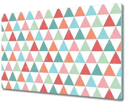 Produktbild von Glas Schneidebrett Herdabdeckplatten Schneideplatten - 80x52 cm - Bunte Dreiecke