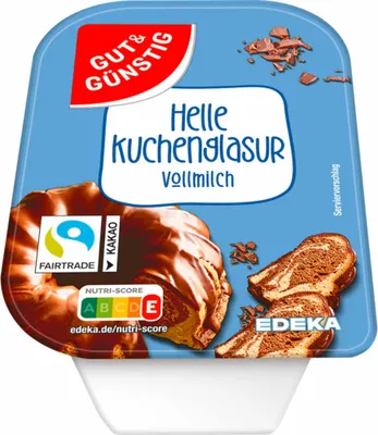 Produktbild von Gut & Günstig helle Kuchenglasur Vollmilch (200g Packung) + usy Block