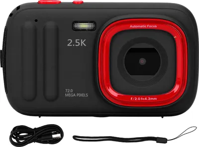 Zdjęcie produktu dla Aparat cyfrowy 72MP 2.5K 16x Zoom Anti-Shake Autofocus Kompaktowy z 2.4-calowym wyświetlaczem IPS do podróży Vlog Czarny