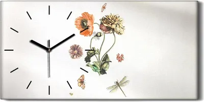 Produktbild von Wandbild Leinwand Bilder Wanduhr Geräuschlos 60x30 Gemälde Blumen Pflanzen Kunst - schwarze Hände