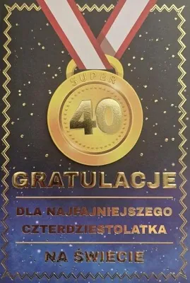 Produktbild von Geburtstagskarte „40“ – Medaille für Männer – YEKU