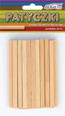Zdjęcie produktu dla Patyczki bezbarwne 6,5x6,5x100mm 30szt - Aliga