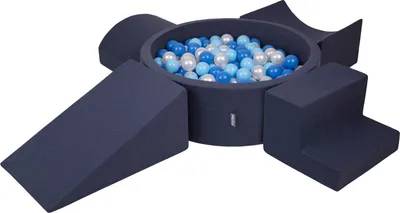 Produktbild von KiddyMoon Spielplatz Aus Schaumstoff Mit 200 Bälle ∅7cm Hindernisläufen Version 5 Rund Bällebad Mit Bunten Bällen Für Babys Und Kinder