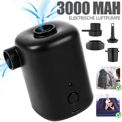 Produktbild von Mini-Luftpumpe - Manuell - Tragbar - 4 Düsen - Für Luftmatratzen, Bälle und Schwimmringe