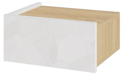 Produktbild von Nachttisch mit LED-Beleuchtung aus Holz "Onda" - 38 x 31 x 18 cm - Weiß