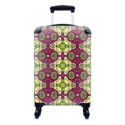 Produktbild von MuchoWow® Koffer Handgepäck Trolley Rollkoffer Kleine Reisekoffer mit 4 Rollen - Muster - Dekoration - Grün - Cabin Size < 55x40x23 cm & 55x40x20 cm - Fotokoffer - Kabinenkoffer - Boardgepäck - Reise-Box - Reisekoffer - Reisegepäck - Koffer mit Bild - Trolley für Kinder