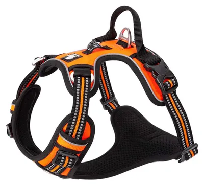 Hundegeschirr Step-in, reflektierend, verstellbar, Nylon, S, Orange