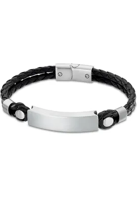 Immagine prodotto di Bracciale alla moda in pelle nera Dark Style LS2103-2/2