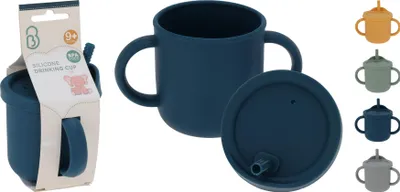 Produktbild von Trinkbecher mit Griffen 250 ml 8,4 oz Silikon 5 sort. | 6 Stück