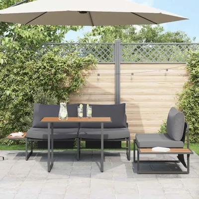 Produktbild von vidaXL Garten Essgruppe 3 stk. Anthrazit Stahl