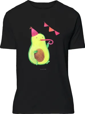 Produktbild von Mr. & Mrs. Panda T-Shirt Avocado Party - Schwarz - Geschenk, Tshirt, mit Spruch, Happy Birthday, S, oberteil, Abschluss, Avocados, Feier, Geburtstag, Motiv
