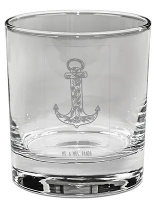 Produktbild von Mr. & Mrs. Panda Whiskyglas Anker Blau - Transparent - Geschenk, Whiskey Tumbler, Lustige Sprüche, Old Fashioned Glas, Scotch