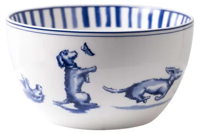 Image de Heinen Delfts Blauw – Bol à yaourt, motif teckel (chien basset)