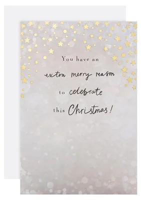 Produktbild von Weihnachtskarte mit Folienverzierungen und passender Umschlag