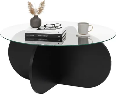 Produktbild von Cugnoli - Couchtisch, 75x75x35h cm Schwarz, Runde Form