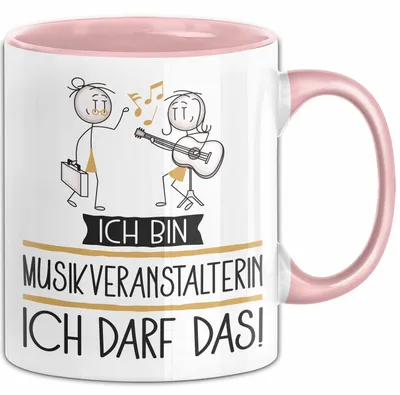 Produktbild von Geschenk für Musikveranstalterin Tasse Lustige Geschenkidee Geburtstag Ich Bin Musikveranstalterin Ich Darf Das (Rosa)