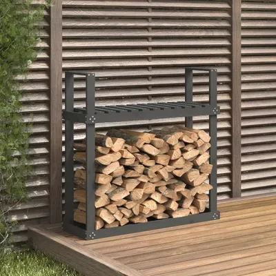 Obrázek produktu pro The Living Store Stojan na palivové dřevo šedý 110x35x108,5 cm z masivního borovicového dřeva