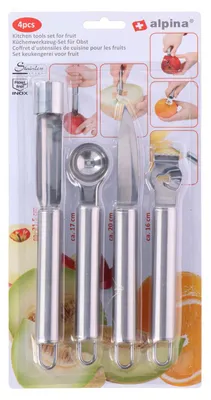 Produktbild von Edco Küchenutensilien Obst Edelstahl 4-teiliges Set silberfarben Küche