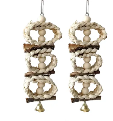 Produktbild von 2 Stück Papageien-Kauspielzeug, Natürliches Maisschalen-Kauspielzeug, Vogel-Stroh-Wellensittich-Spielzeug Für Papageien,Graupapageien Und Sittiche