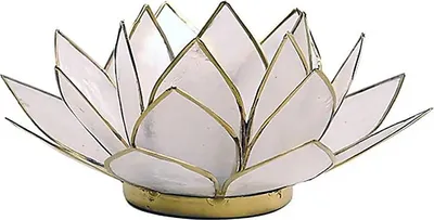 Produktbild von Lotus Teelichthalter natur goldfarbig -- 13.5 cm