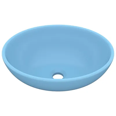 Produktbild von vidaXL s Ovales Waschbecken Matt Hellblau 40x33 cm Keramik