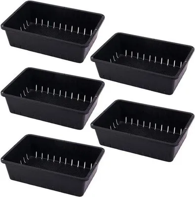 Produktbild von Pflanzset - Kultivierungsplatten - Pflanzhilfe - Mit Drainageslöchern - 5 Stück - Schwarz