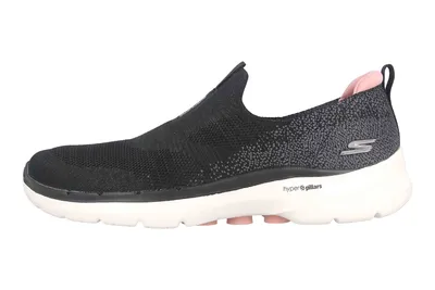 Produktbild von Skechers GO WALK 6 GLIMMERING Sneaker in Übergrößen Schwarz 124502 BKPK große Damenschuhe, Größe:43