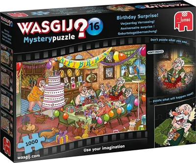 Produktbild von Wasgij Mystery 16 - Geburtstagsüberraschung! - 1000 Teile, 1000 Stück(e), Comics, 12 Jahr(e)