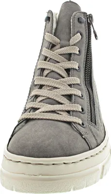 Produktbild von Rieker Damen Schnürboot Ziernähte Stiefelette Reißverschluss Warmfutter Z7410, Größe:39 EU, Farbe:Grau