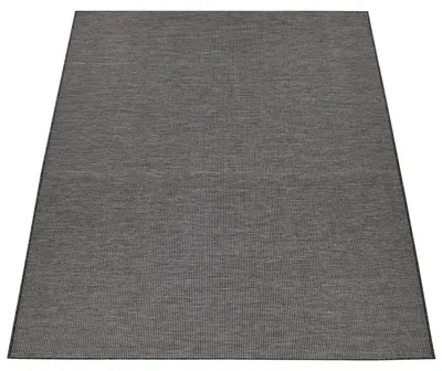 Produktbild von In- & Outdoor-Teppich Für Wohnzimmer, Balkon, Terrasse, Flachgewebe In Grau Grösse 120x160 cm