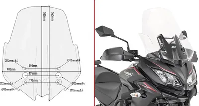 Produktbild von Givi D4120st Kawasaki Versys 1000 Windschutzscheibe Durchsichtig  Durchsichtig One Size