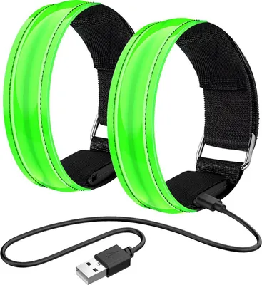 Produktbild von USB aufladbar, 7 Farben & 3 Leuchtmodi, reflektierend, verstellbar 27–32 cm, ideal für Laufen, Radfahren & Outdoor-Aktivitäten