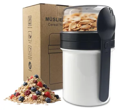 Müslibecher to go 2-in-1, 450+250 ml, BPA-frei, spülmaschinengeeignet