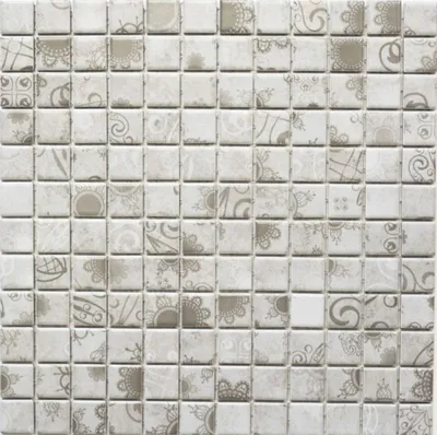 Produktbild von Mosaikfliese Retro Vintage Keramikmosaik grau Khaki Fliesenspiegel MOS18D-1402