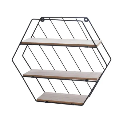 Produktbild von Home&Styling Wandregal mit 3 Ablagen Natur und Schwarz