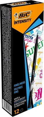 Obrázok produktu pre BIC, fixky s jemnou špičkou 0,4 mm – balenie 12 kusov, čierna farba