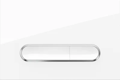 Produktbild von Drückerplatte Weiß Glanz mit Chrom Umrandung Kompatibel zu Geberit Duofix Sigma / DELTA 2 Mengenspülung