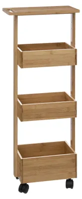 Immagine prodotto di 5five Simply Smart Rollregal Trolley mit 3 Fächern und Ablage, Servierwagen, Bambus, 86 cm, 174783