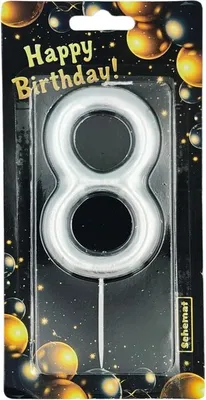 Image de Bougie numérotée argentée - 8 schéma 6674