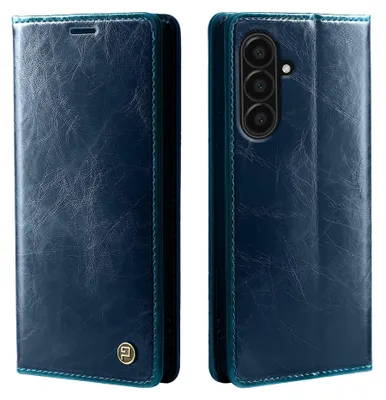 Produktbild von Handyhülle für Samsung Galaxy A17 / A17 5G Kunstleder Flip Vintage Cover Hülle RFID Schutz Case Kartenfach Farbe: Blau