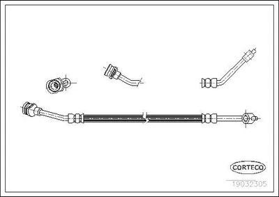 Produktbild von CORTECO 19032305 Bremsschlauch Vorne Rechts für NISSAN TERRANO II (R20)