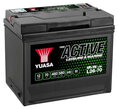 Produktbild von YUASA LEISURE Starterbatterie 12V 70Ah 480A/EN D26 für Auto Batterie