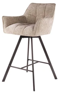 Zdjęcie produktu dla Stołek barowy FURNLUX Raster Ecru i czarny 56 cm / Kolor główny: beżowy / Wymiary: 56 x 95 x 52 cm