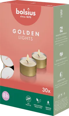 Produktbild von Bolsius waxinelicht golden 8u doos a 30
