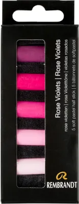 Image de Rembrandt Set pastels doux, tons rose-violet | 5 pastels demi-taille