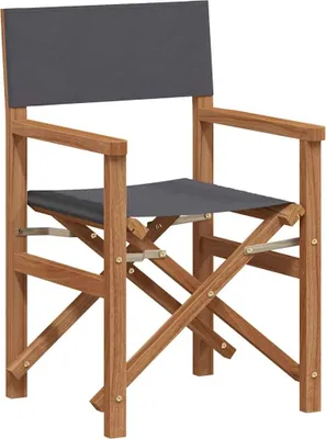 Produktbild von "Schlussverkauf" Klappstuhl für Regisseure - VIDAXL - Grau 55x54x85 cm Massivholz Teak C17652