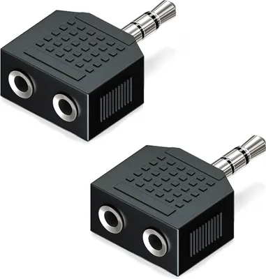 Produktbild von deleyCON 2 Stück 3,5mm Klinke Stereo Audio Adapter Verteiler 1x 3,5mm Klinke Stecker zu 2x 3,5mm Klinke Buchse Klinken Splitter Weiche HiFi Receiver Heimkino