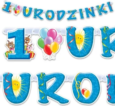 Obrázok produktu pre 1. narodeniny" banner girlanda modrá, 1 ks.