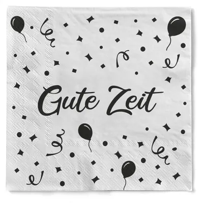 Produktbild von Sovie HOME Serviette "Gute Zeit" aus Tissue 33 x 33 cm, 3-lagig, 1/4 Falz, 20 Stück